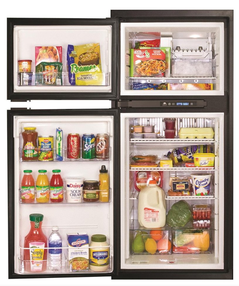 Norcold N7XFR Polar N7X Series 2-Way AC/LP RV Refrigerator with Fan - 7 cu. ft, Black Trim - N6DN7XFL