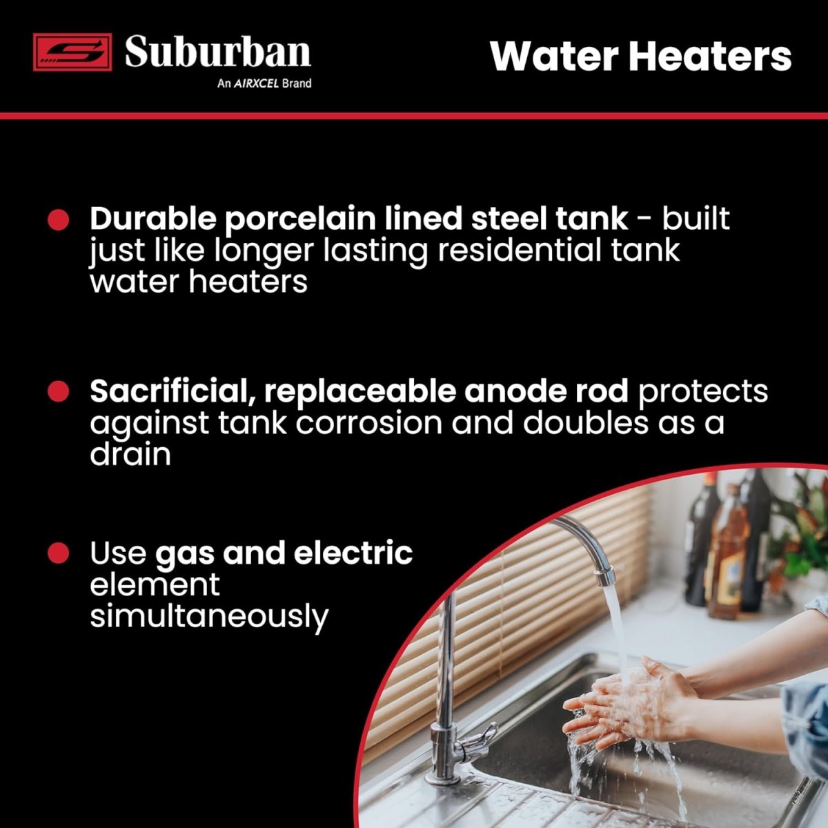 Suburban Gas - Electric Water Heater SW10DE 5243A - S6U5243A